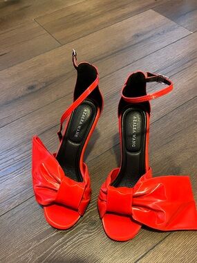 Alexander Wang Red Patent Bow Ankle-Strap Heels